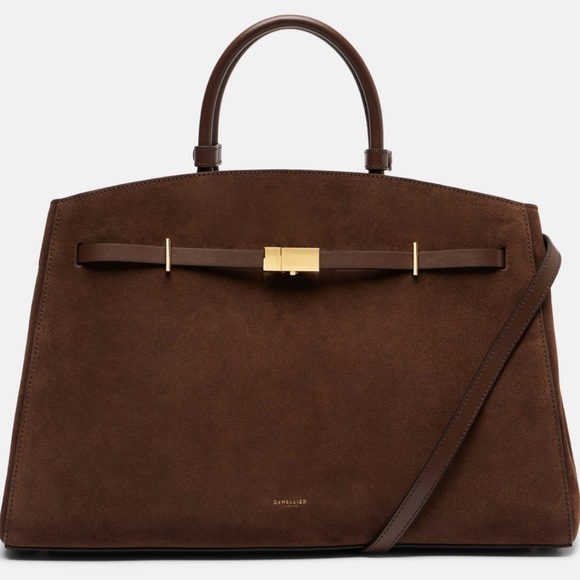 DeMellier Hudson Suede Bag, Large, Mocha Brown - Picture 2 of 12